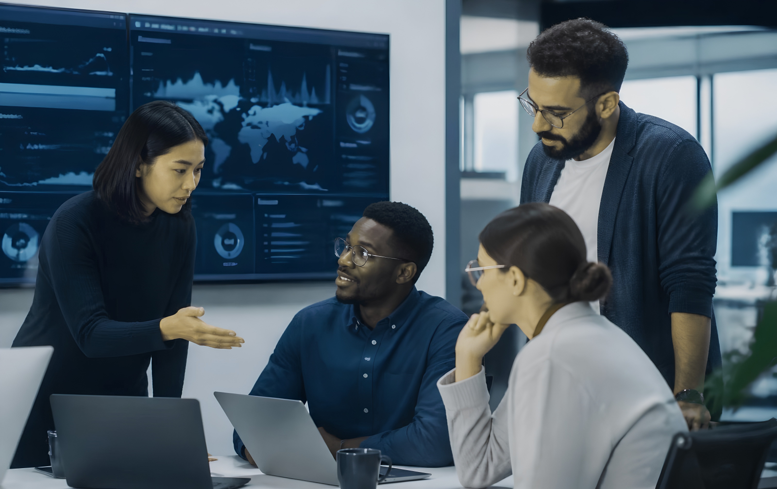 A team collaborating in an office